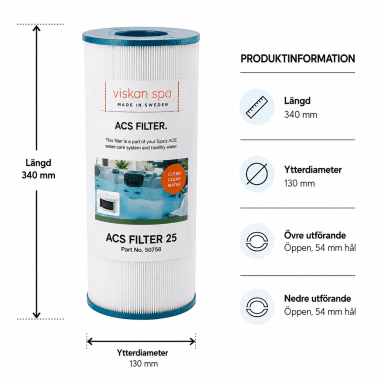 Spafilter ACS 25 mått