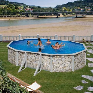 Pool Classic i Stenimitation Oval