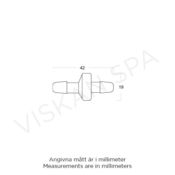 Backventil till Ozonator med mått