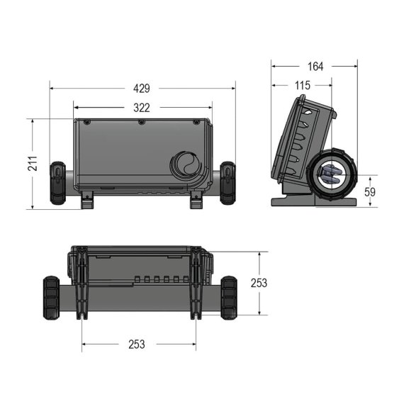 Balboa Kontrollbox BP200UX 2kW Mått