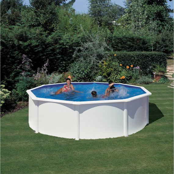 Vit Pool Classic Rund Familj