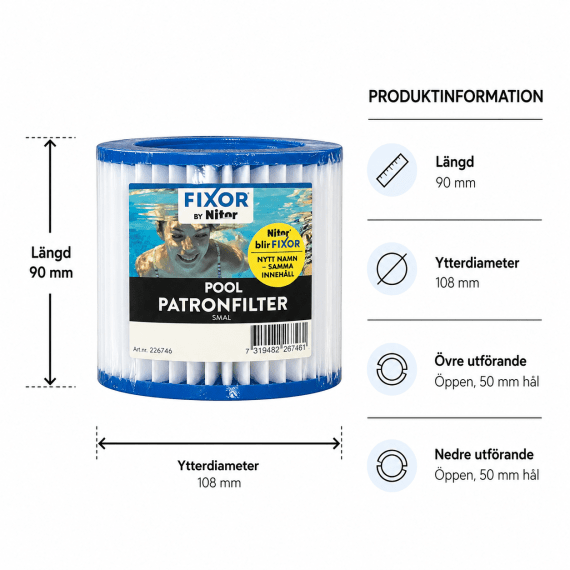 Poolfilter Nitor Small mått