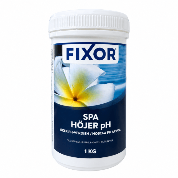 Fixor by Nitor Pool Höjer pH granulat i 1 kg plastburk för effektiv justering av pH-värde i pool och spabad.